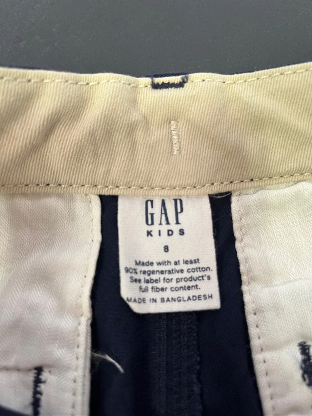 GAP boys flat front navy uniform Chino Shorts size 8 NWT